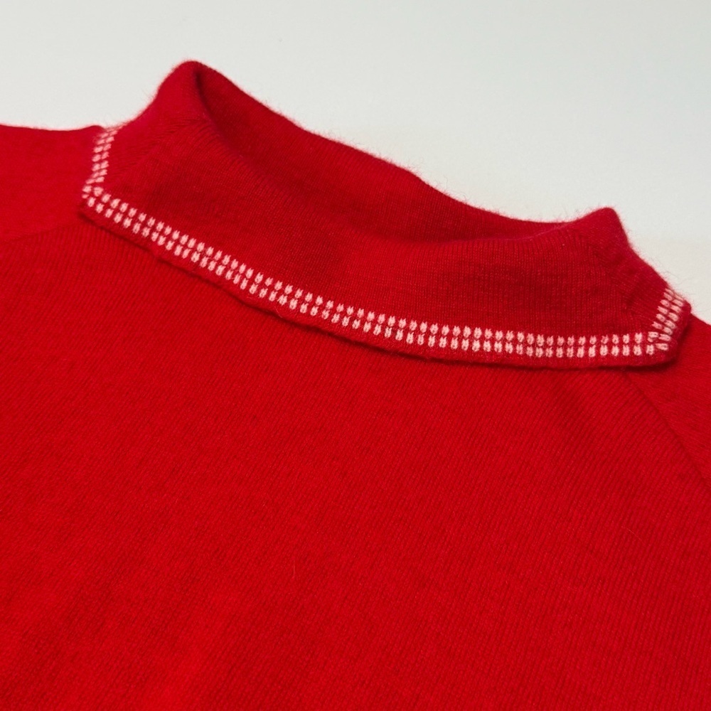 Jantzen Vintage Red Top Sweater Pullover Knit Mohair Alpaca Blend Size S - Picture 5 of 9